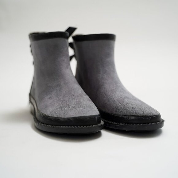 JG Faux Suede Rubber Ankle Boots - Picture 1 of 7